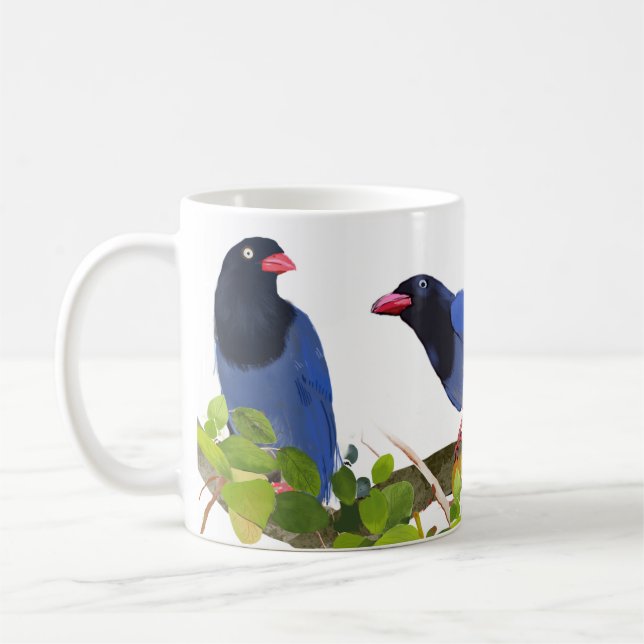 Caneca De Café Pássaros --Pega-azul-taiwanesa (Esquerda)