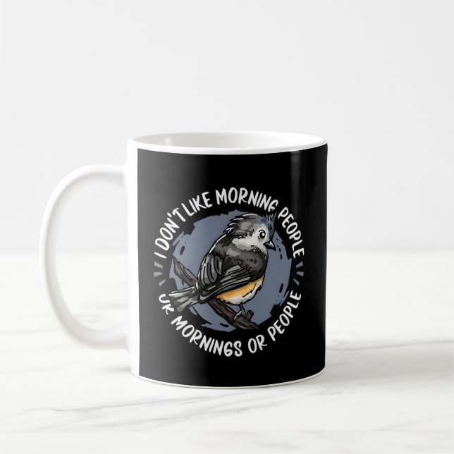 Caneca De Café Pássaros Que Não Gosto De Pessoas De Manhã Ou De M (Esquerda)