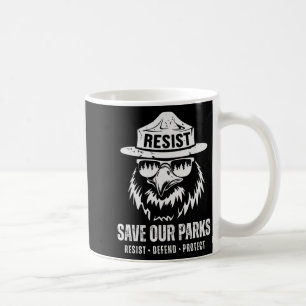 Caneca De Café Pássaros Salvem Nosso Parque Anti-Trump Men Acampa