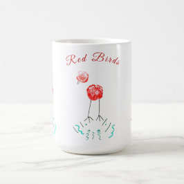 Caneca De Café Pássaros vermelhos - lunáticos - trabalhos de arte