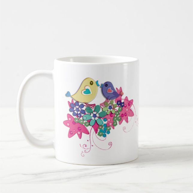 Caneca De Café Pássaros, vidro (Esquerda)