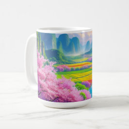 Caneca De Café "Passe para Primavera - Flor Cênico