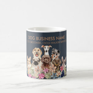 Caneca De Café Passeador Cuidador de Cachorros Marrom Azul