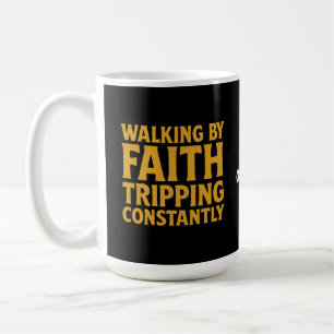 Caneca De Café Passeando por Faith Tripando Constantemente Engraç