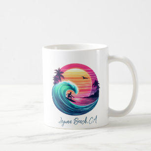 Caneca De Café Passear a onda ao pôr do sol