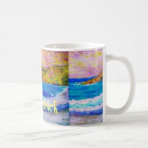 Caneca De Café passear pela arte da praia