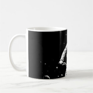 Caneca De Café Passeio de Bicicleta Astronauta Cósmico Aventura E