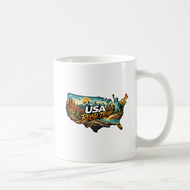 Caneca De Café Passeio de Carro nos EUA (Direita)