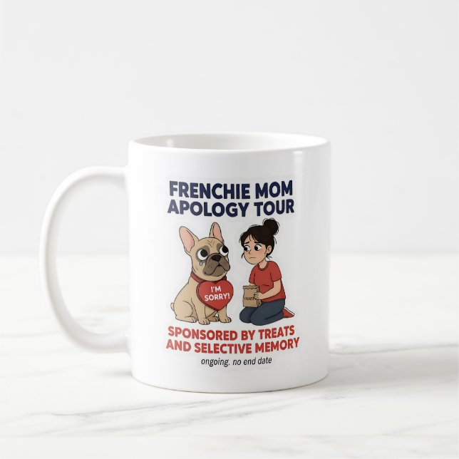 Caneca De Café Passeio de Desculpas da Mamãe Frenchie Design Dive (Esquerda)