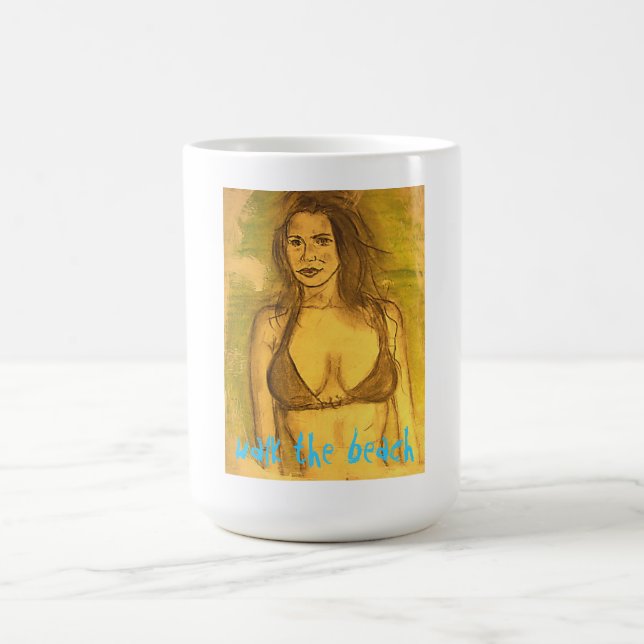 Caneca De Café passeio de menina biquíni (Centro)