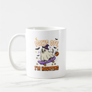 Caneca De Café Passeio de Patins Assustador do Cão de Halloween