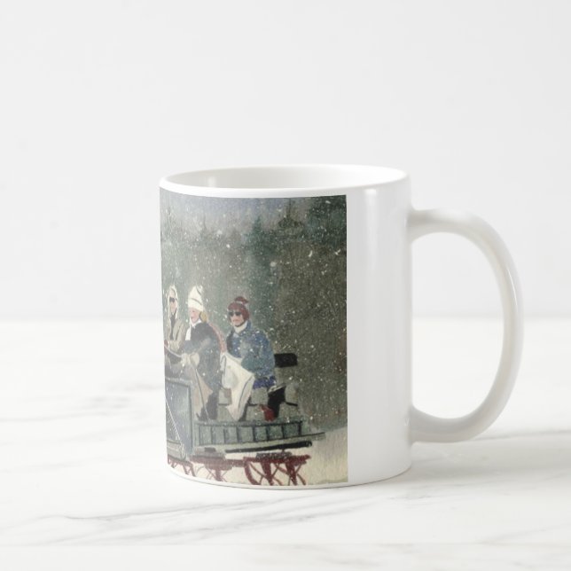 Caneca De Café Passeio do trenó, Stowe Vermont (Direita)