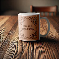 Passo Um Beber Café Castanho Tribal Knot Celular