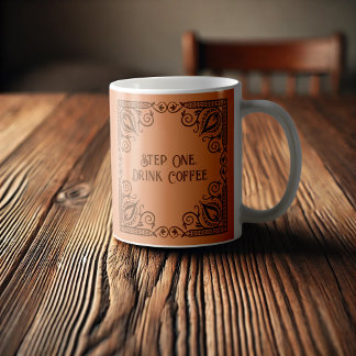 Caneca De Café Passo Um Beber Café Lotus & Vines Decorre