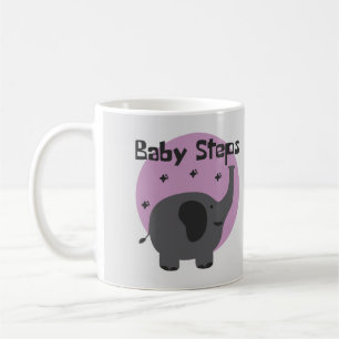 Caneca De Café Passos para bebês cinzas de elefante para bebês e