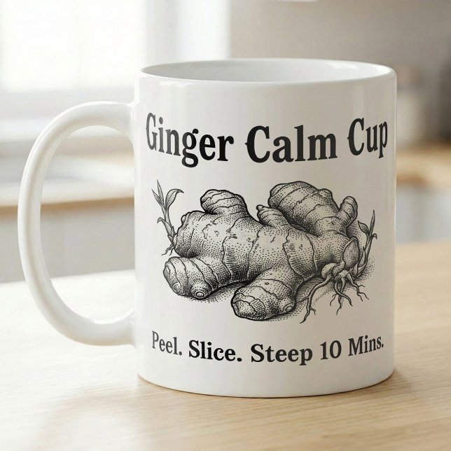 Caneca De Café Passos para Preparar Chá de Gengibre Arte (Criador carregado)
