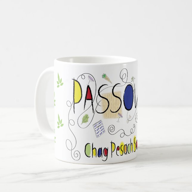 Caneca De Café Passover Mug 11 oz Chag Pesach Sameach (Frente Esquerda)