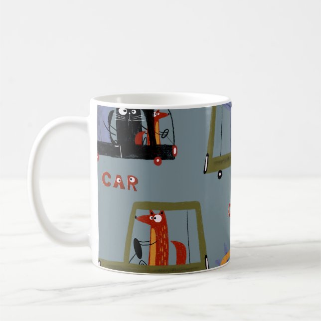 Caneca De Café Pasta de lápis digital desenhada à mão, sem costur (Esquerda)