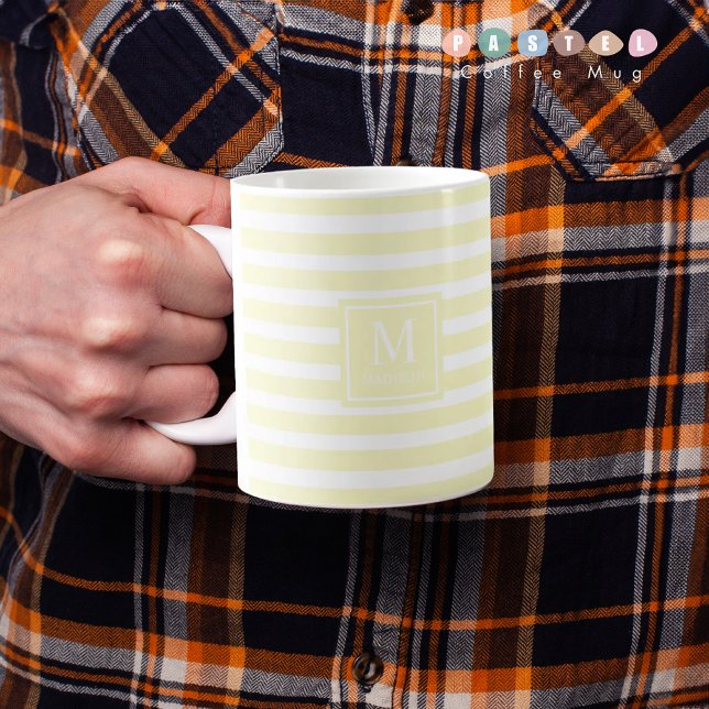 Caneca De Café Pasta Leve Sólida Pasta Amarelo-Limão (Solid Soft Light Pastel Lemon Yellow Color Mug
)