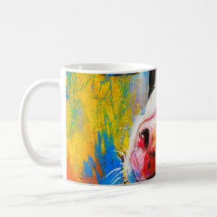 Caneca De Café Pasta Vaca Retrato Moderno