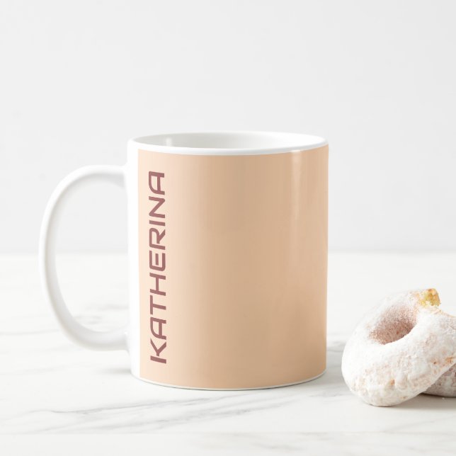Caneca De Café Pastel Apricot Solid Color Personalizado (Com Donut)