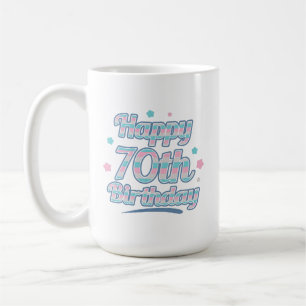 Caneca De Café Pastel Bonito Celebrando o 70