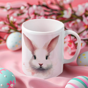 Caneca De Café Pastel Bunny Face Mug: Design Rosa E Bonita