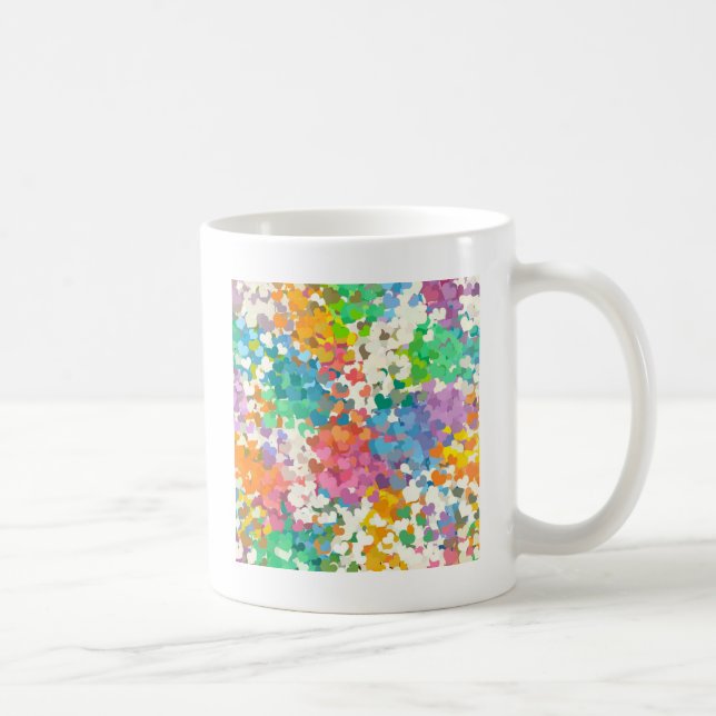 Caneca De Café Pastel Confetti Hearts (Direita)
