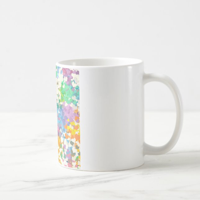 Caneca De Café Pastel Confetti Hearts (Direita)