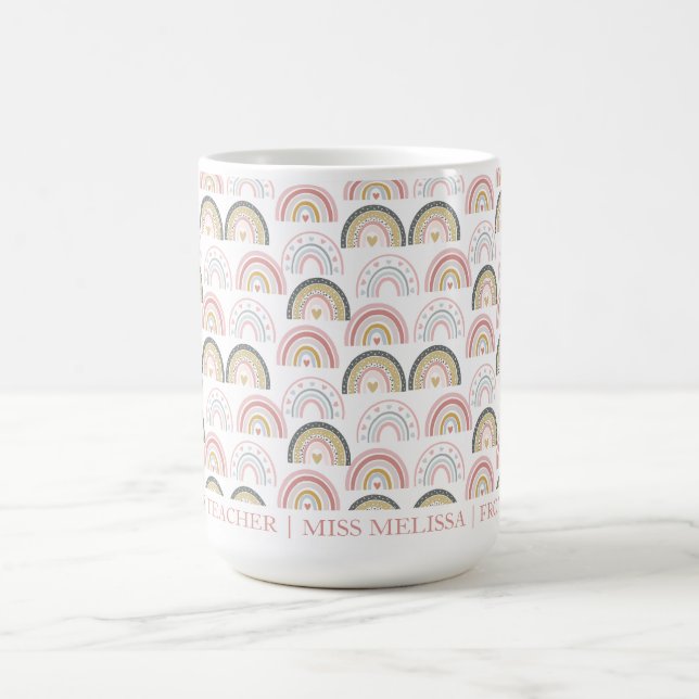 Caneca De Café Pastel Cute Rainbow & Heart Incrível Professor Gif (Centro)