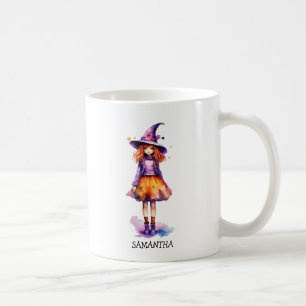 Caneca De Café Pastel Cute Witch Girl - Halloween Aestética (2)