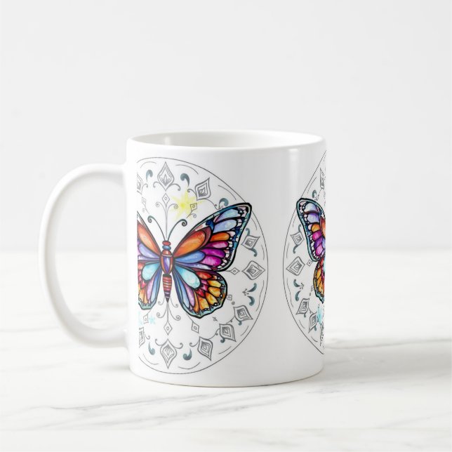 Caneca De Café Pastel da borboleta (Esquerda)
