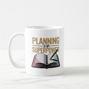 Caneca De Café Pastel de Texto Dourado da Cotação de Planejamento