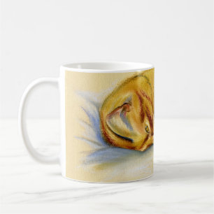 Caneca De Café Pastel do gato - gato malhado alaranjado pose