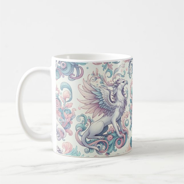 Caneca De Café Pastel Fantasy Griffin (Esquerda)
