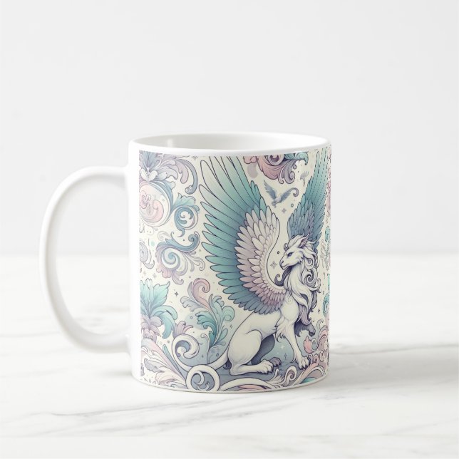 Caneca De Café Pastel Fantasy Griffin (Esquerda)