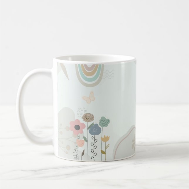 Caneca De Café Pastel Floral Growth Mug (Esquerda)