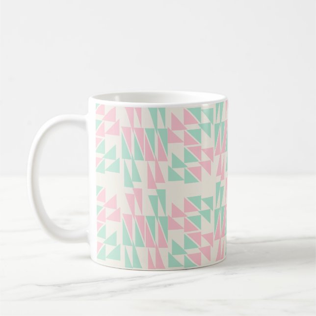 Caneca De Café Pastel Geométrico Suave (Esquerda)