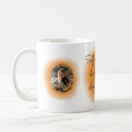 Caneca De Café Pastel Laranja Aquarela Dachshund Foto Personaliza