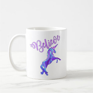 Caneca De Café Pastel Rainbow Acredita Em Unicórnios
