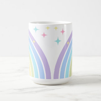 Caneca De Café Pastel Rainbow e Starlit Whimsy