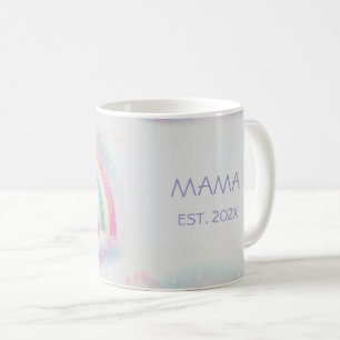 Caneca De Café Pastel Rainbow Ma Mug personalizado - presente per