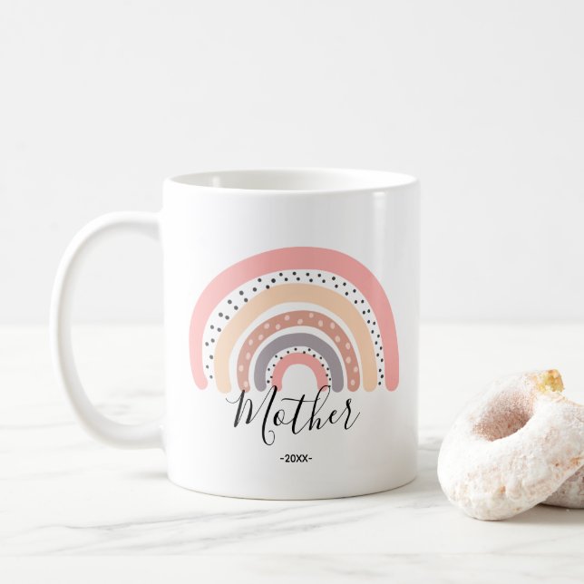 Caneca De Café Pastel Rainbow Mama Coffee Mug (Com Donut)