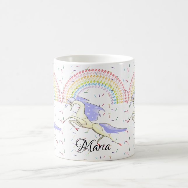 Caneca De Café Pastel Rainbow Unicorn Mug (Centro)