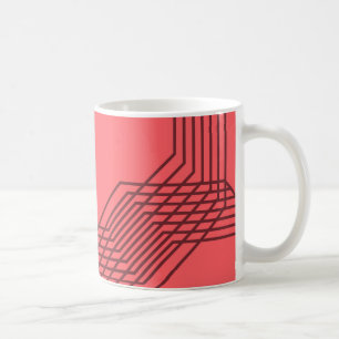 Caneca De Café Pastel Red, simples, moderno, design geométrico