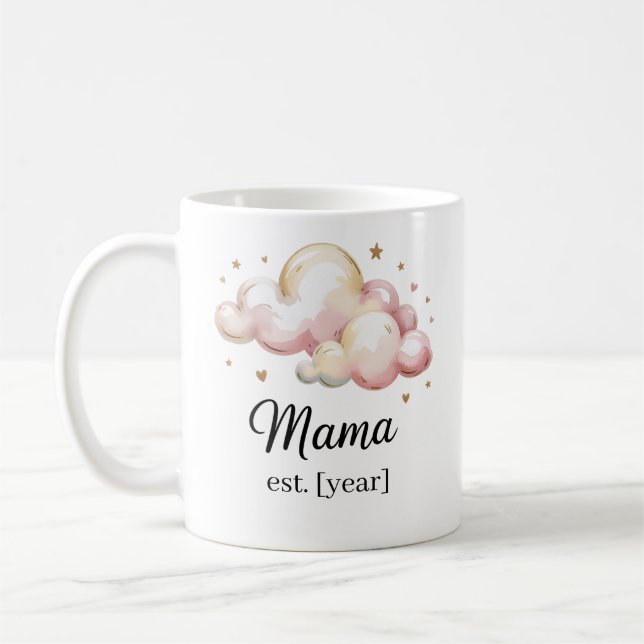 Caneca De Café Pastel Rosa "Mamãe Est". Mug - Presente de Chá de  (Esquerda)