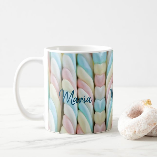 Caneca De Café Pastel Stripe Mug (Com Donut)