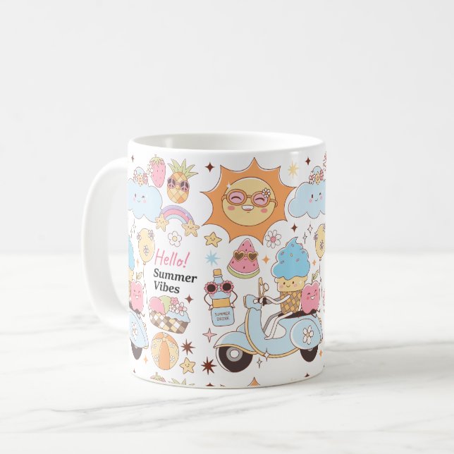 Caneca De Café Pastel Summer Vibes (Frente Esquerda)