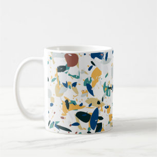 Caneca De Café Pastel Terrazzo: Padrão moderno de Abstrato.