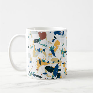 Caneca De Café Pastel Terrazzo: Padrão moderno de Abstrato.
